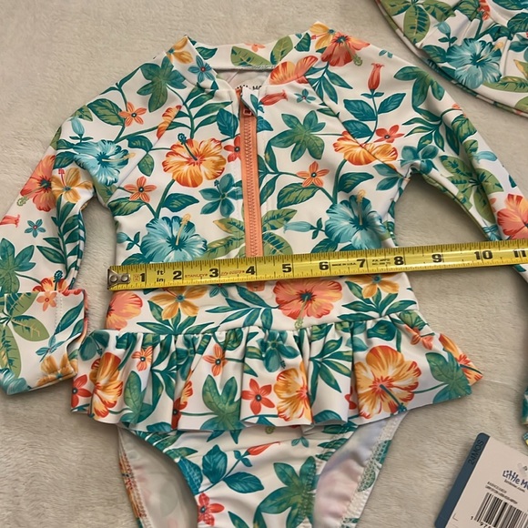 Little Me Tropical One-Piece Infant Rashguard swimsuit - Picture 10 of 14